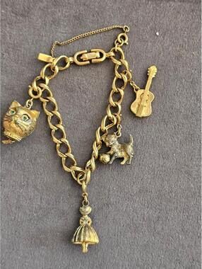 Vintage Monet Charm Bracelet